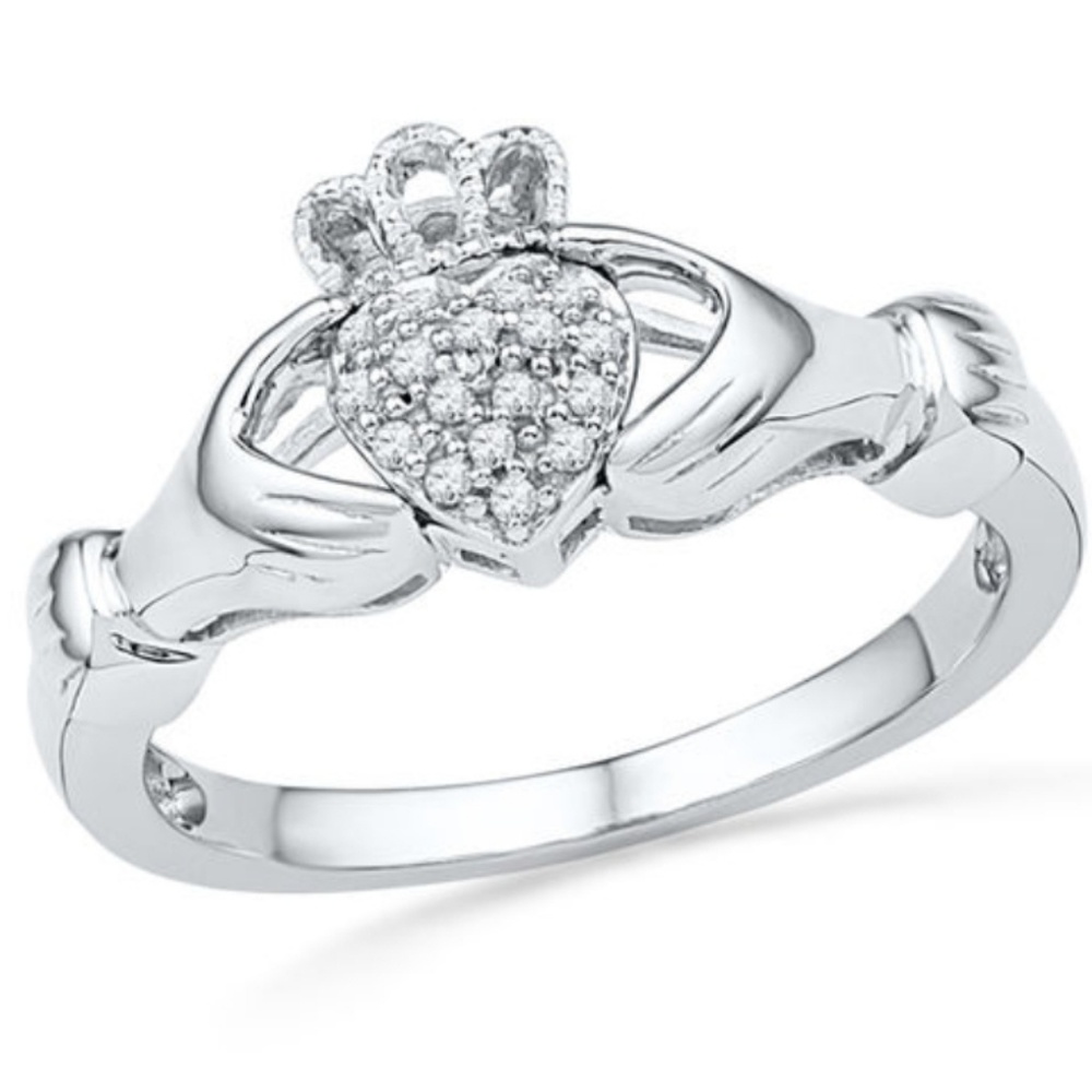 Zales Diamond Accent Claddagh Ring in Sterling